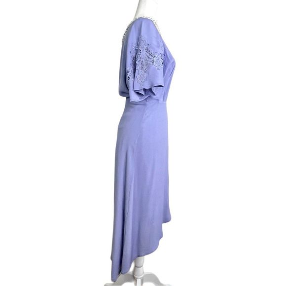 ASTR the Label Lilac wrap dress with short flutter crochet sleeves, M, EUC - Picture 7 of 15
